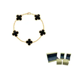 Van Cleef & Arpels Золотой браслет 18 карат женский черный