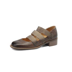 Туфли Мэри Джейн на массивном каблуке для женщин Echo&yolo, Coffee