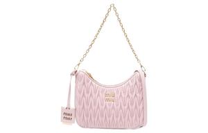 Матовый мягкий кожаный кроссбоди через плечо женский розовый MIU MIU