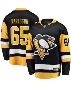 Мужская домашняя джерси Pittsburgh Penguins Breakaway черного цвета Erik Karlsson Fanatics