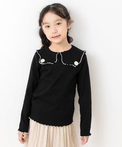 Топ с длинными рукавами и большим воротником в рубчик Chil2, цвет Black