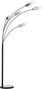 Торшер Brilliant Glasini, черный матовый