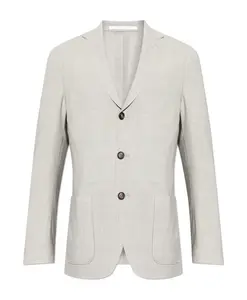 Шерстяной пиджак с открытыми лацканами Eleventy, серый