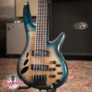 Электрический бас-гитар Ibanez SRD905 5-струнный полуакустический - Cosmic Blue Starburst с низким глянцем