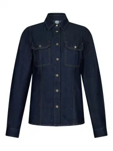 Джинсовая рубашка с контрастной строчкой Liu Jo, синий