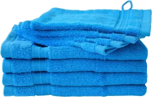 Набор полотенец Dyckhoff "Сиена", (набор, 8 шт., 4 гостевых полотенца (30х50 см) - 4 перчатки для мытья (16х21 см), в великолепных однотонных цветах, набор из 6 и 8 шт (8 шт.), цвет azur