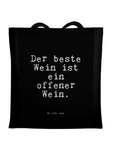 Mr. & Mrs. Panda Сумка-шоппер с надписью «Лучшее вино - это…» черного цвета