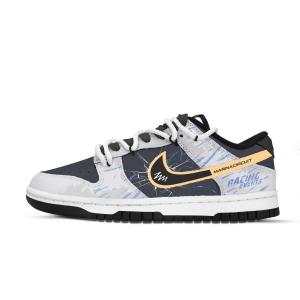 Nike Данк Спид Рейс нескользящие устойчивые к истиранию низкие скейтборд кроссовки унисекс черный желтый коричневый, цвет Black Yellow Brown