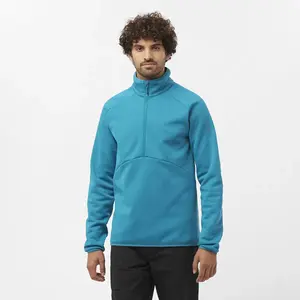 Мужская теплая толстовка Salomon Essential с застежкой-молнией на половину длины, синий