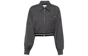 Укороченное пальто женское серое Miu Miu