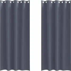 Плотные шторы с кольцами, 2 шт., антрацит, 225 x 140 см vidaXL