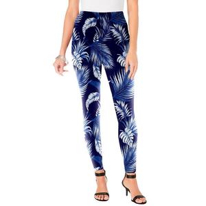 Женские эластичные леггинсы больших размеров Roaman длиной до щиколотки Roaman's, цвет Navy Palm Print