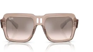 Женские солнцезащитные очки Ray-Ban RB4408 Magellan Square, Transparent Light Brown/Light Brown Mirrored Silver Gradient