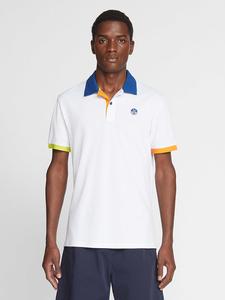 North Sails Рубашка поло белого/синего/горчичного цвета