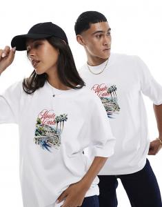 Футболка PRNT Racetrack oversize белого цвета