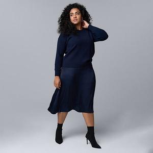 Платье-свитер Plus size с вставками Simply Vera Vera Wang