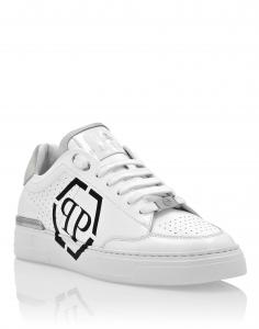 Кроссовки кожаные Lo-Top Hexagon PHILIPP PLEIN, белый/черный