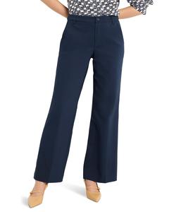 Брюки NIC+ZOE 31" Seasonless Cotton Wide-Leg Trousers, Dark Indigo