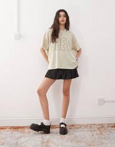 Футболка с логотипом Obey Johnson бежевого цвета