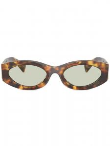 Miu Miu Eyewear солнцезащитные очки с логотипом, коричневый