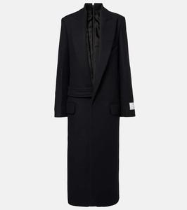 Однобортное пальто из шерстяной смеси Victoria Beckham, Black
