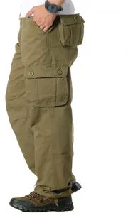 KEHAIOO мужские карго штаны, Casual Multi Pockets Military Tactical