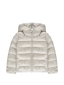 Стеганая куртка с капюшоном на молнии Bibi Save The Duck Kids, бежевый