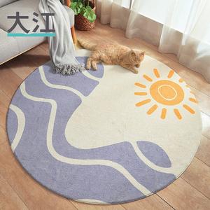 Dajiang Ковер 140х140 см для спальни/комнаты, в скандинавском стиле, утепленный, круглый