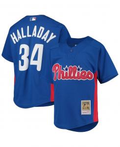 Сетчатый тренировочный трикотаж Big Boys Roy Halladay Royal Philadelphia Phillies Cooperstown Collection Mitchell & Ness