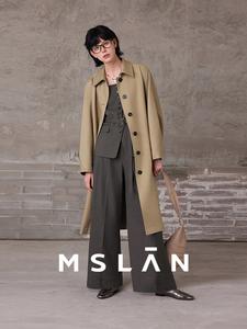 Ветровка Mslan Berlin Notes с лацканами, хаки / зеленый