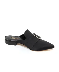 Сабо из атласа Mychalom, черный