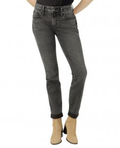 Женские джинсы-бойфренды, средняя посадка, зауженные штанины, роскошная эластичная ткань Silver Jeans Co, Smoke