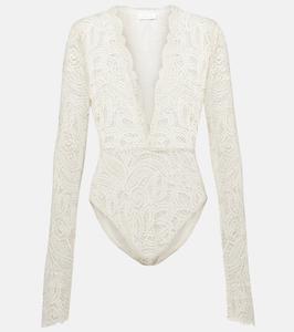 Ариэлла боди из полупрозрачного кружева Alexandra Miro, экрю