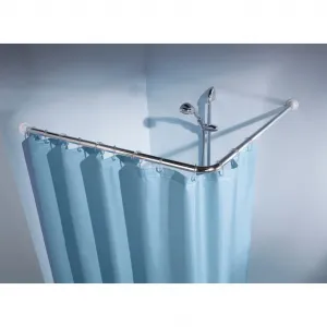 Маленькая облачная угловая штанга Угловая штанга, укорочиваемая для душевых штор Kleine Wolke, серебристый