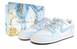 Nike EBERNON Абразивостойкие низкие кроссовки для скейтбординга мужские синий белый