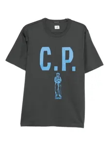 Футболка с принтом логотипа C.P. Company, серый