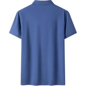 Timberland Polo Shirt Men's Sea Blue Polo Collar Moderate