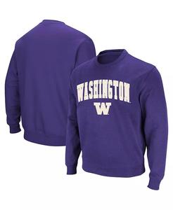 Мужская толстовка Washington Huskies Arch & Logo с круглым вырезом Colosseum, фиолетовый