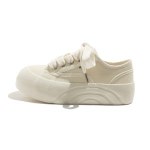 Дышащие легкие низкие кроссовки Canvas для женщин MEAKKEA, бежевый