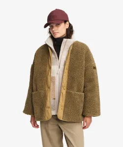 Водоотталкивающая двусторонняя стеганая куртка из искусственного меха.