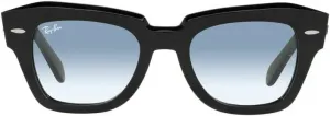 Солнцезащитные очки Ray-Ban унисекс Rb2186 State Street Square, Black/Clear Gradient Blue