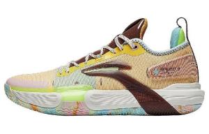 Баскетбольные кроссовки Speed 9 Premium для мужчин с низким верхом желто-коричневого-синего цвета Lining