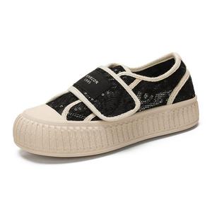 YEARCON Женские лоу-топ скейтборд кроссовки черные, цвет Black