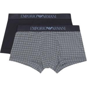 Набор из двух боксеров с логотипом на поясе EMPORIO ARMANI, синий (2 Pack)
