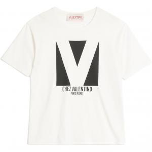 Футболка Chez Printed Crewneck Valentino, цвет слоновая кость белый