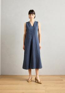 Платье Marc O'Polo DRESS SLEEVELESS V NECK FIT AND FLARE SHAPE CUTLINES, Muted Blue/Dark Blue