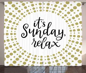 Шторы ABAKUHAUS в деревенском стиле с цитатой Воскресное послание для отдыха, присборенные шторы из тесьмы для спальни с петлями и крючками, 280 x 225 см, бледно-кофейный, черно-белый Abakuhaus