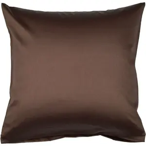 Наволочка Colors Mako Satin с молнией, однотонная, тонкая нить, 100% хлопок Janine, шоколадный