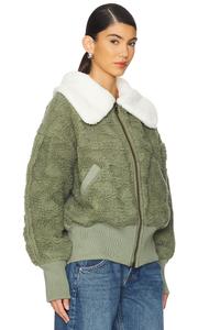 Уютный кардиган из искусственного меха Free People, цвет crystal kelp combo