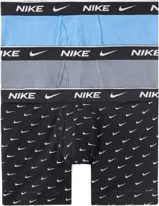 Мужские трусы-боксеры Nike Essential Cotton Stretch W/Fly (3 шт.), Print/Grey/Blue